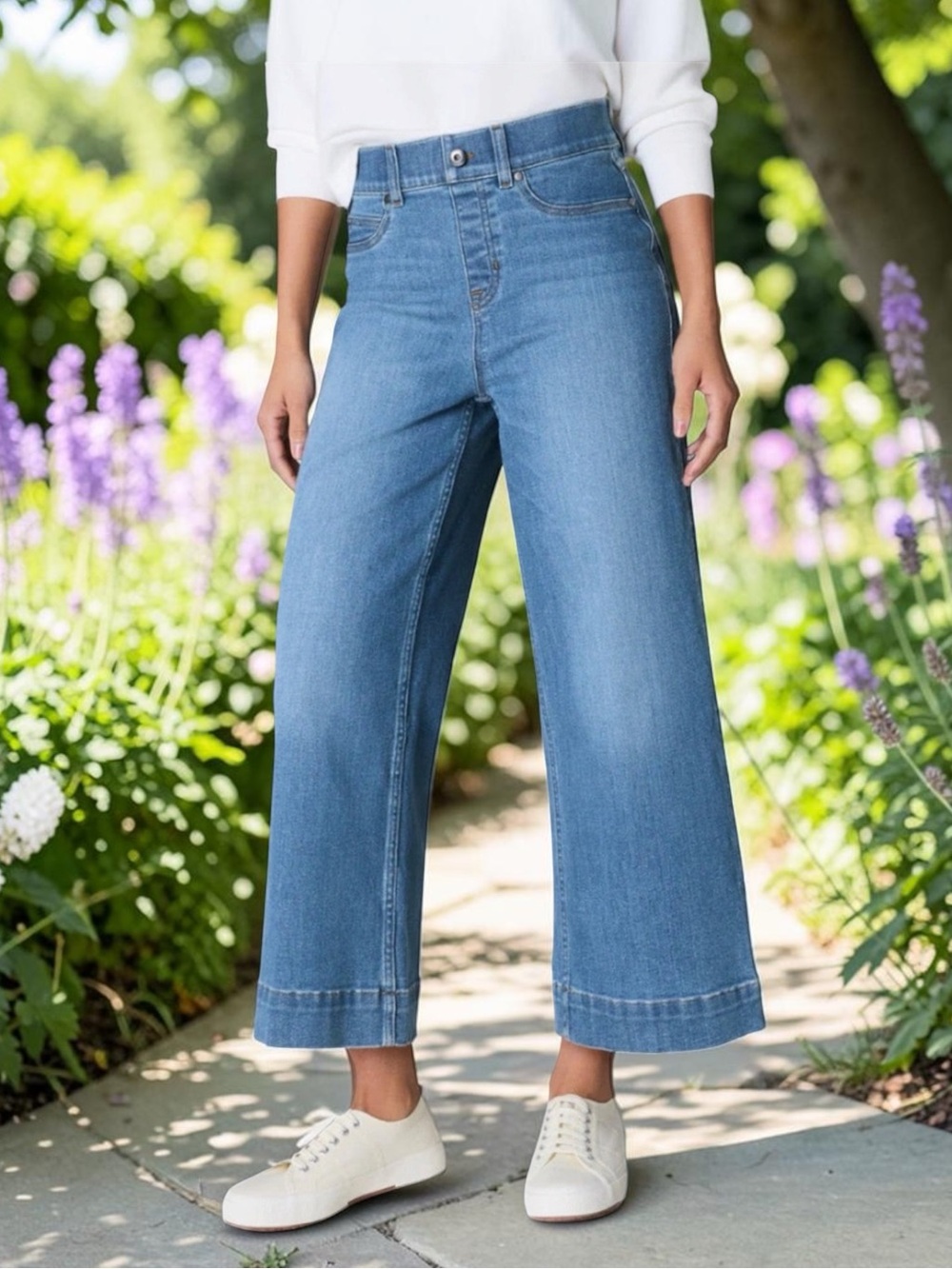 Spanx Cropped Wide Leg Jeans | MEDIUM 8/10